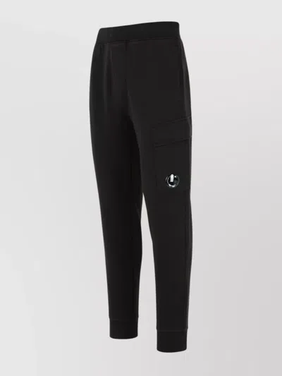C.p. Company Sweatpants Cargo Pant In Diagonal Raised Fleece In Black