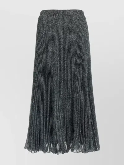 Ermanno Scervino Longuette Skirt With Pleated Design And Elastic Waistband In Gray