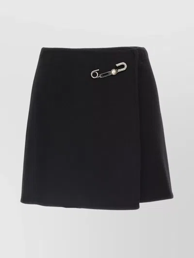 Ermanno Scervino Jewel-embellished Virgin-wool Skirt In Black
