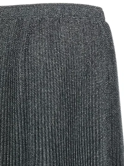 Ermanno Scervino Longuette Skirt With Pleated Design And Elastic Waistband In Gray