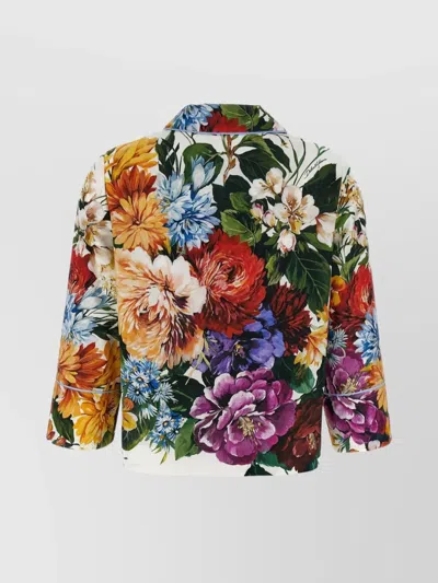 Dolce & Gabbana Floral Pattern Collared Neck Long Sleeves Shirt In Multi