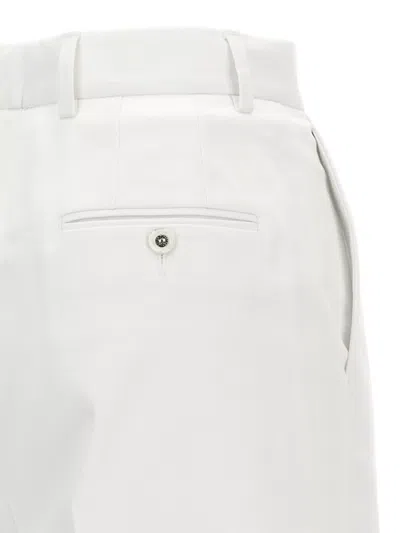 Dolce & Gabbana High Waist Cotton Pants In White