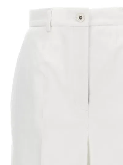 Dolce & Gabbana High Waist Cotton Pants In White