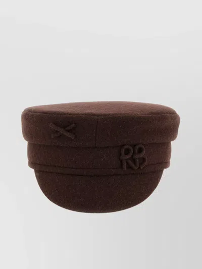 Ruslan Baginskiy Flat Top Short Brim Wool Fabric Hat In Brown
