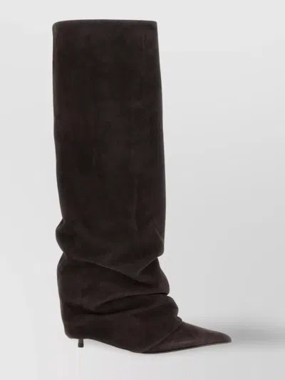Le Silla Andy High Heels Boots In Brown Suede