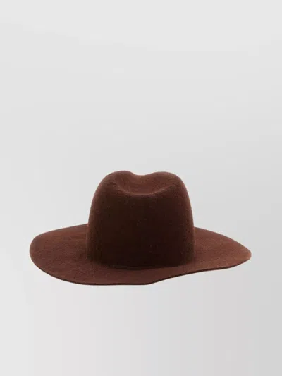 Ruslan Baginskiy Monogram-embellished Fedora Hat With Wide Brim In Brown