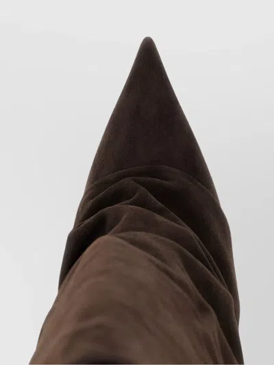 Le Silla Andy High Heels Boots In Brown Suede