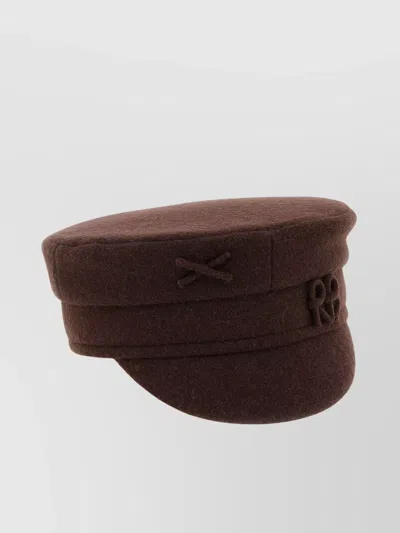 Ruslan Baginskiy Flat Top Short Brim Wool Fabric Hat In Brown