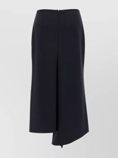 Victoria Beckham Navy Blue Kick Detail Skirt