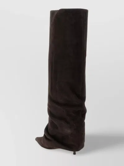 Le Silla Andy High Heels Boots In Brown Suede