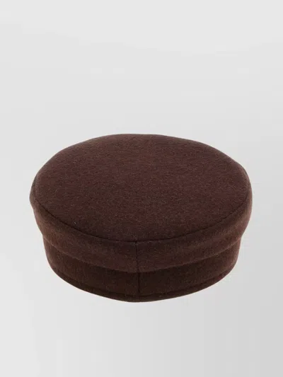 Ruslan Baginskiy Flat Top Short Brim Wool Fabric Hat In Brown