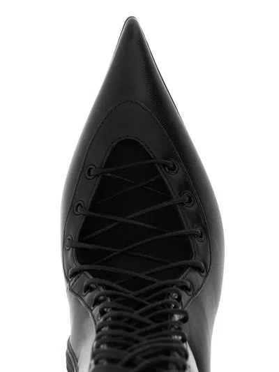 Le Silla Colette Knee Length Pointed Toe Stiletto Boots In Black