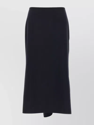 Victoria Beckham Navy Blue Kick Detail Skirt