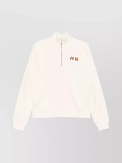 Maison Kitsuné Double Bold Fox Head Half Zip Comfort Sweatshirt