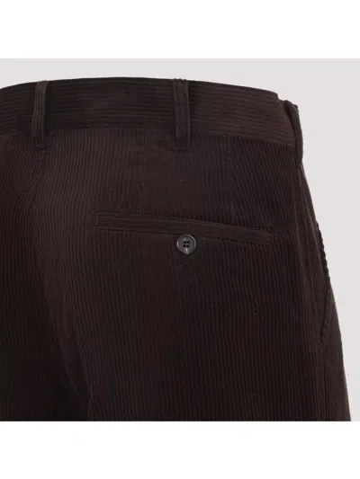Prada Corduroy Straight Leg Trousers Pockets In Brown
