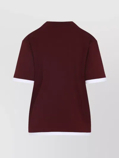 Prada Amaranth T-shirt In Cotton Jersey In Burgundy
