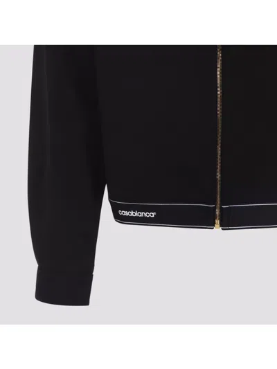 Casablanca Cropped Wool Jacket With Classic Collar In Black