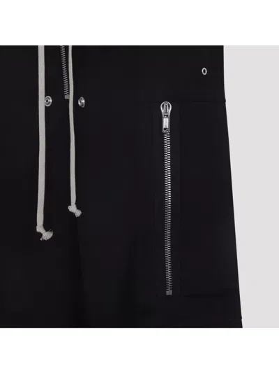 Rick Owens Wide-leg Trousers With High Waist And Utility Pockets In Black