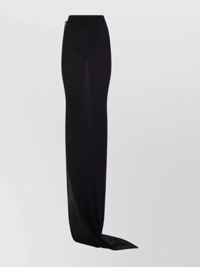 Rick Owens Edfu Skirt With Sheer Panel And Drawstring