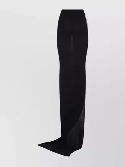 Rick Owens Edfu Skirt With Sheer Panel And Drawstring