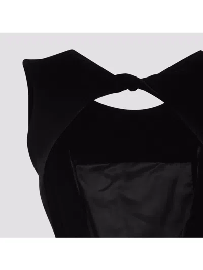 Rick Owens Open Back Gown Long Dress In Black
