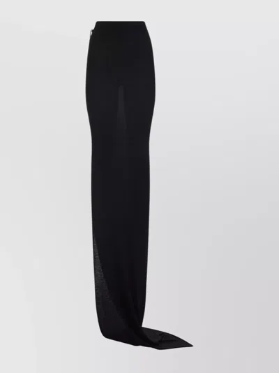 Rick Owens Edfu Skirt With Sheer Panel And Drawstring