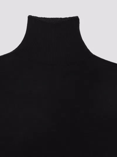 Rick Owens Short Sleeves Turtle Neck Top In Black