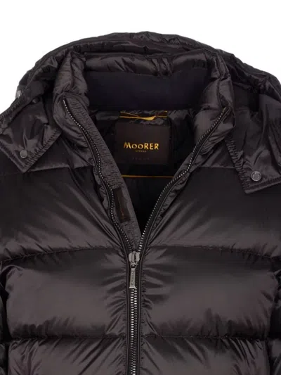 Moorer Asphalt Brett Down Jacket With Zip Closure In Black