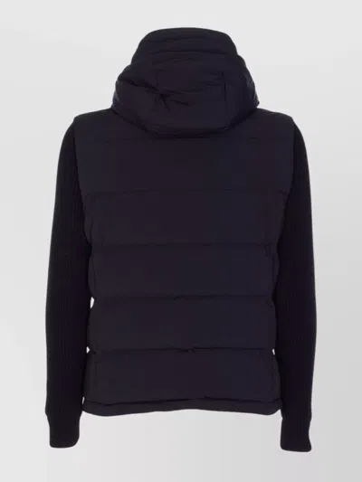 Moorer Quilted Knitted Long Sleeves Jacket In Blue