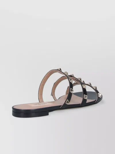 Valentino Rockstud Caged Leather Sandal In Black