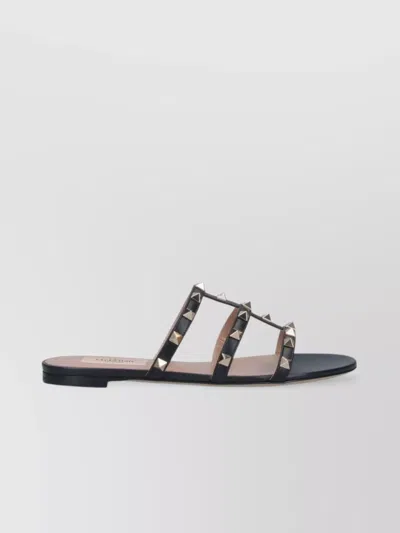 Valentino Rockstud Caged Leather Sandal In Black