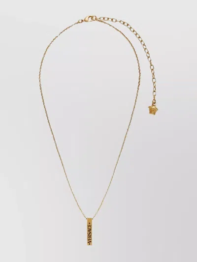 Versace Link Chain Pendant Necklace In Gold