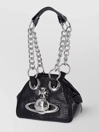 Vivienne Westwood Crocodile Chain Strap Top Handle Shoulder Bag