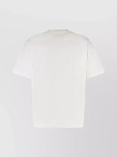 Bottega Veneta Pima Cotton T-shirt With Suede Patch In White