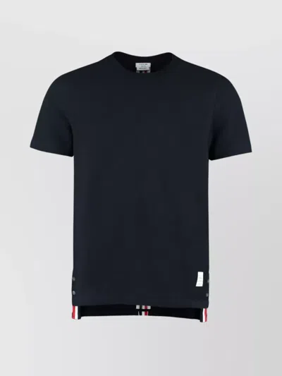 Thom Browne Navy Blue Medium Weight Cotton Jersey T-shirt In Multi