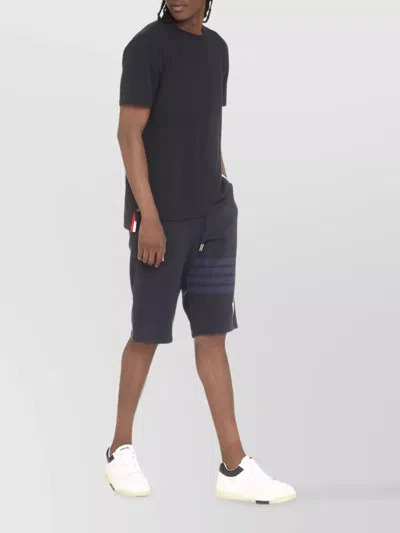 Thom Browne Navy Blue Medium Weight Cotton Jersey T-shirt In Multi
