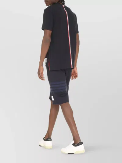 Thom Browne Navy Blue Medium Weight Cotton Jersey T-shirt In Multi