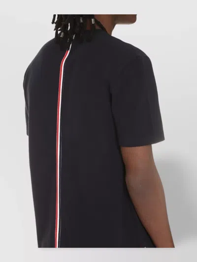 Thom Browne Navy Blue Medium Weight Cotton Jersey T-shirt In Multi