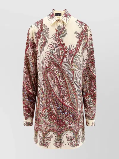 Etro Paisley Print Silk Shirt With Collared Neck In Multi