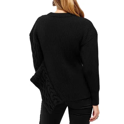 Alexander Mcqueen Asymmetric Wool Jumper In Black