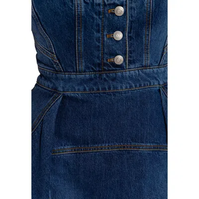 Alexander Mcqueen Denim Mini Dress Women In Blue