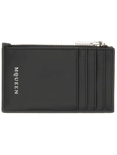 Alexander Mcqueen Men Card Holder "skull" In Black