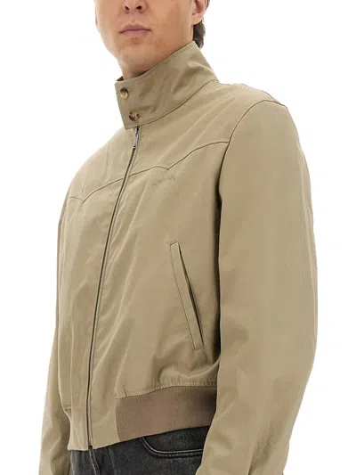 Alexander Mcqueen Harrington Cropped Jacket In Neutral
