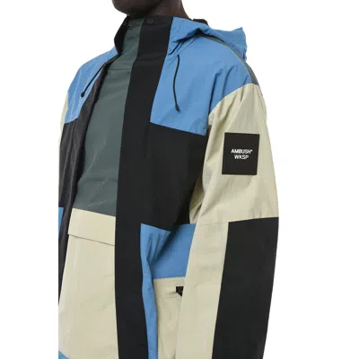 Ambush Colour-block Hooded Jacket In Blue