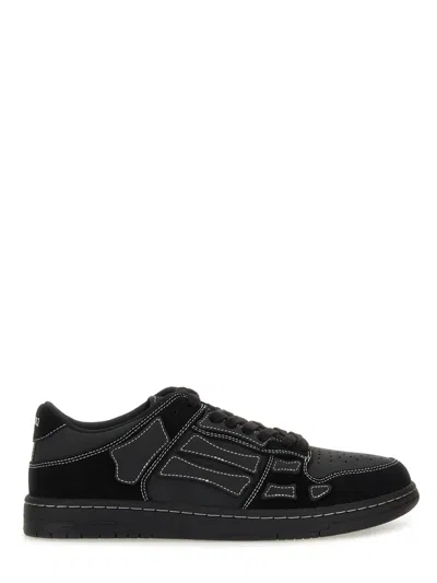 Amiri Sneaker Skel Top Low Black In Leather And Suede Men