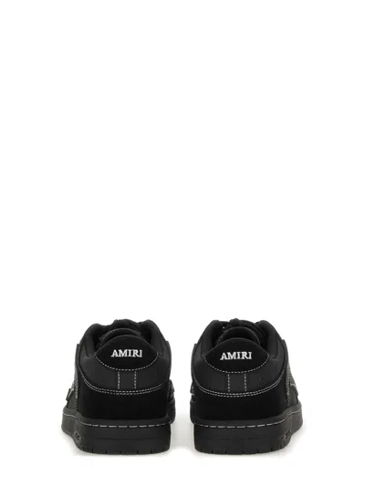 Amiri Sneaker Skel Top Low Black In Leather And Suede Men