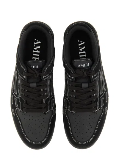 Amiri Sneaker Skel Top Low Black In Leather And Suede Men