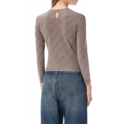 Balenciaga Knitted Pullover Women In Brown