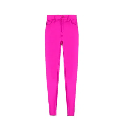 Balenciaga Fuchsia Stretch Skinny Trousers In Pink