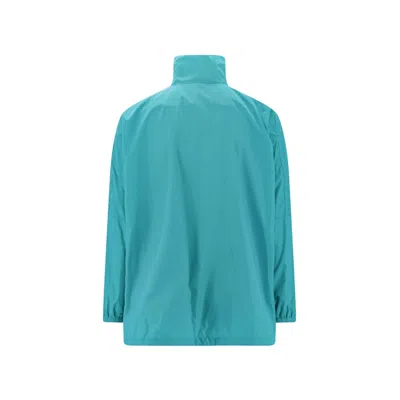 Balenciaga Windbreaker Logo Jacket In Blue